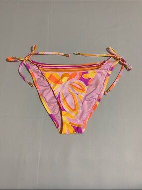 SUNSHINE 79 Retro Floral-print Side-tie String Bikini Bottom Women's Size 8